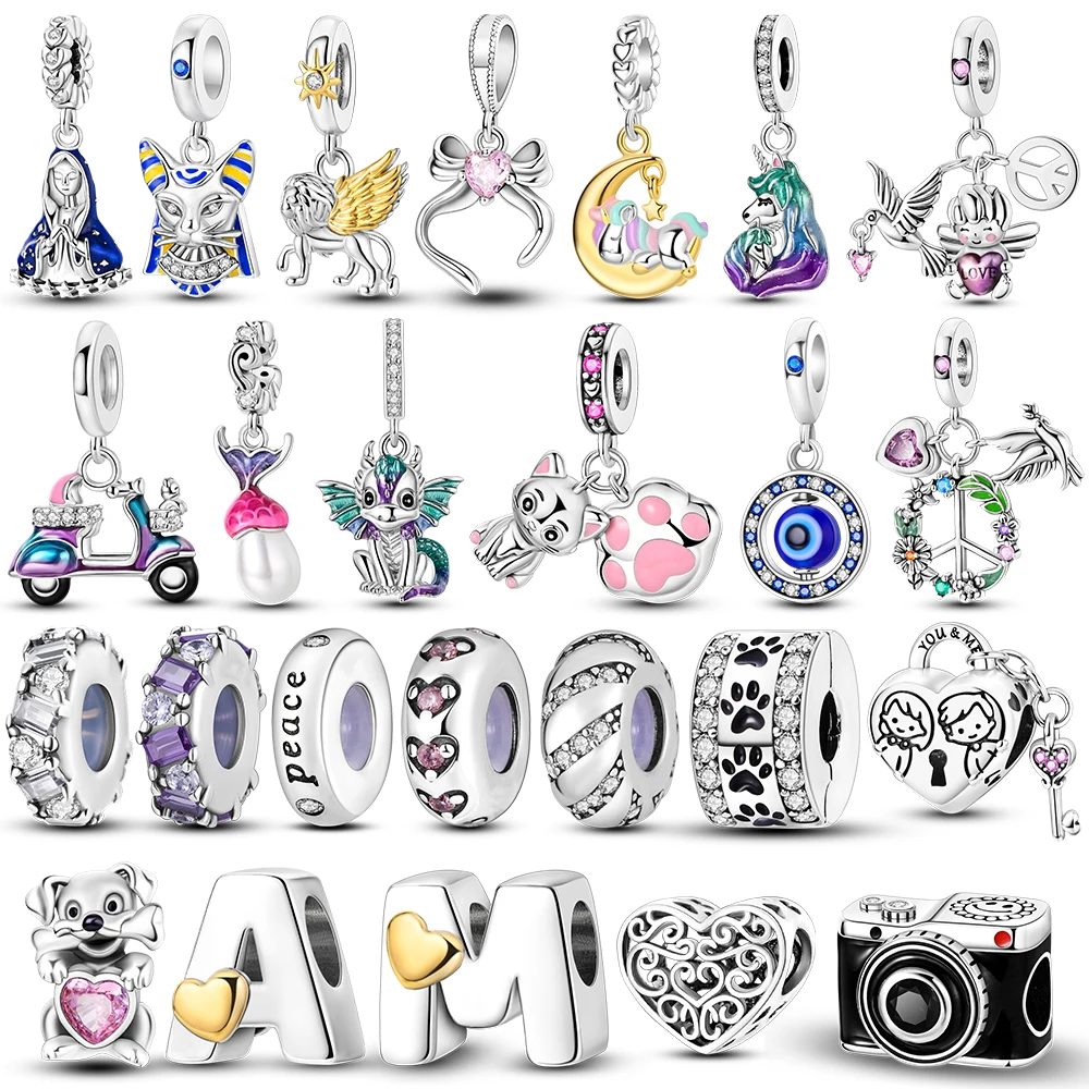 Silver Plated Love and Peace Bead Charms Fit Bangle Bracelet Charm Airplanes Pyramids For Women Jewelry Making Love Gift