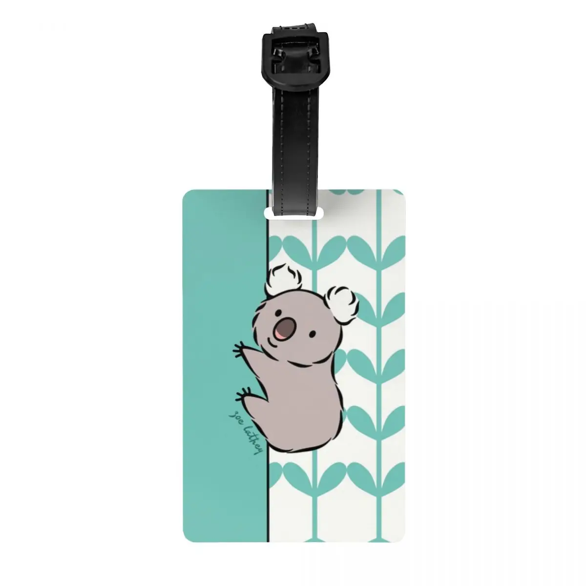 Custom Kawaii Clinging Koala Bear Luggage Tag With Name Card Privacy Cover ID Label for Travel Bag Suitcase