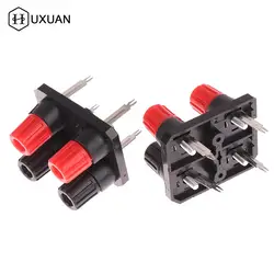 2pcs WP External Banana Jack 4Pin Speaker Amplifier Wire Clip Audio Socket WP4-10 4 Pole LED Spring Terminal Switch