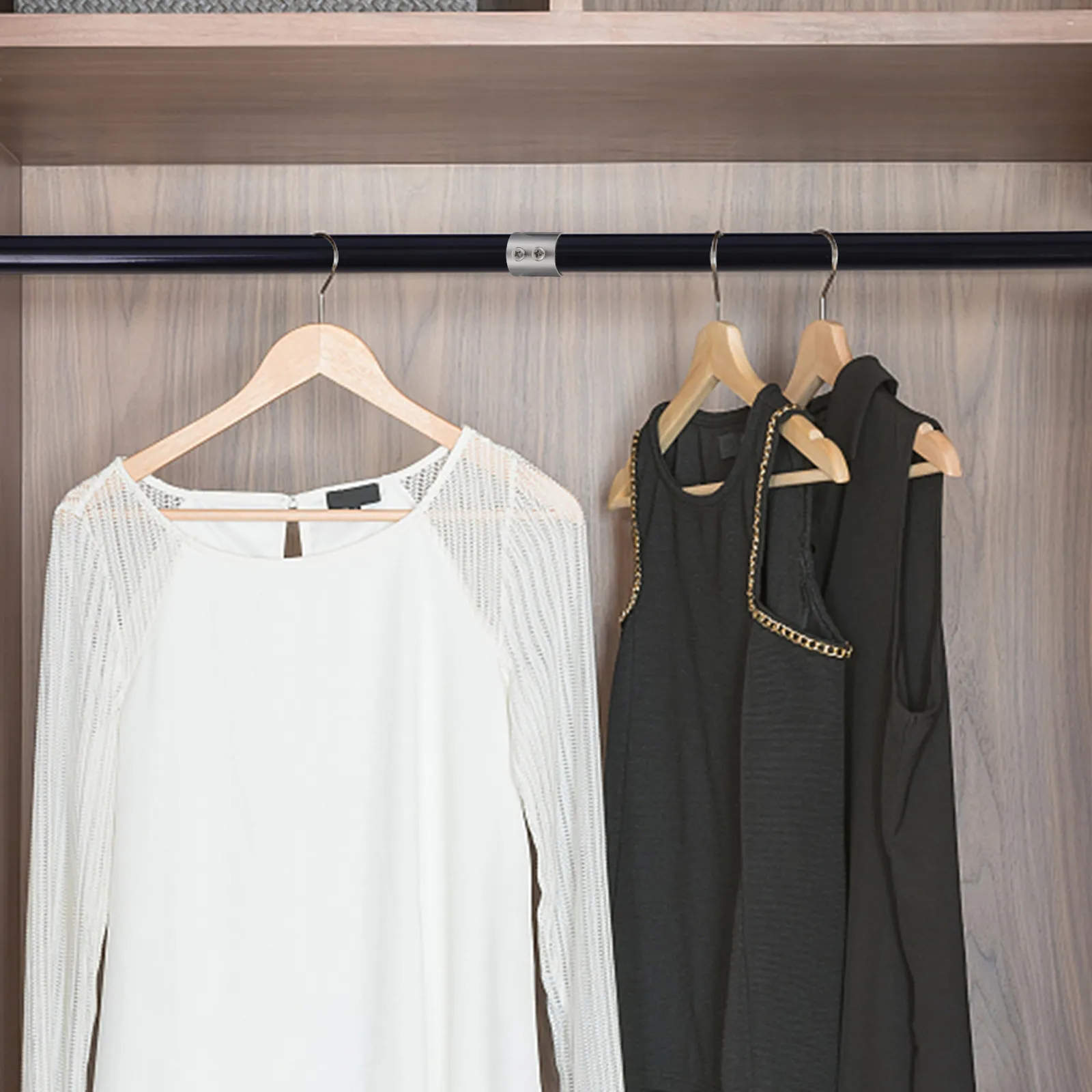 

5 шт. усиленных соединителей для гардеробных штанг из нержавеющей стали, удлинители для карнизов, прочные, износостойкие