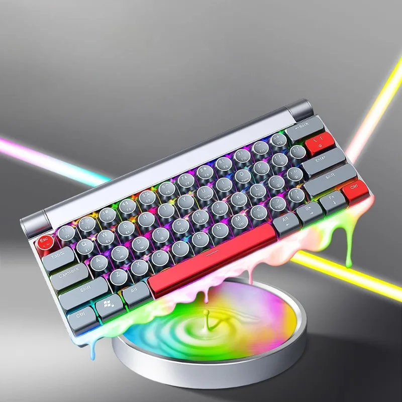 All mechanical keyboard three-mode full-key hot-swappable mobile phone wireless charging RGB office keyboard