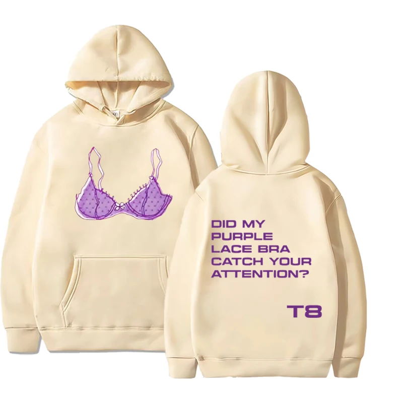 Tate McRae Purple Lace Bra So Close To What hoodie men women vintage Long sleeve Sweatshirt with print Graphics oversized unisex