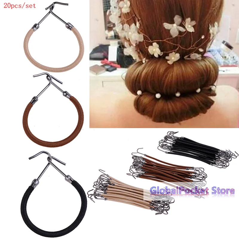 

[TG823]20Pcs Ponytail Hooks Headband Hair Claw Hair Clips Rubber Bands Hair Braid Hair
