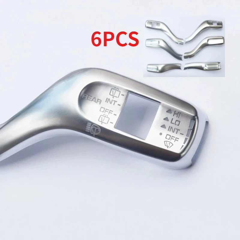 

Car Steering Wheel Wiper Lever Rod Sticker Cover Trim ABS Interior Accessories 6PCS for Porsche Panamera Macan Cayenne