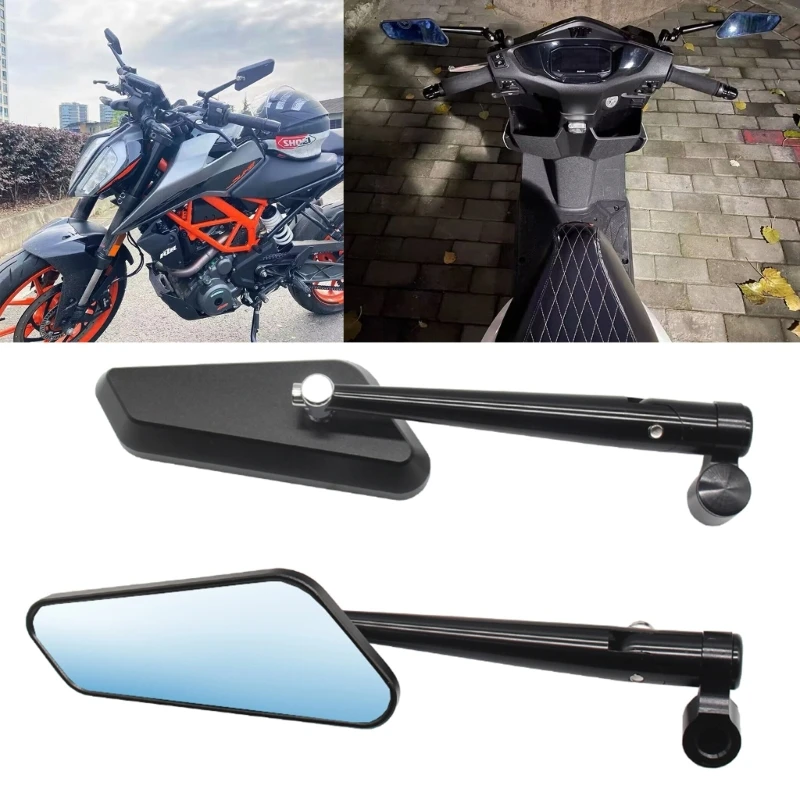 2Pcs/Pair Motorcycle Rearview Mirror Scooter E-Bike Rearview Mirrors Electrombile Back Side Convex Mirror 8mm 10mm