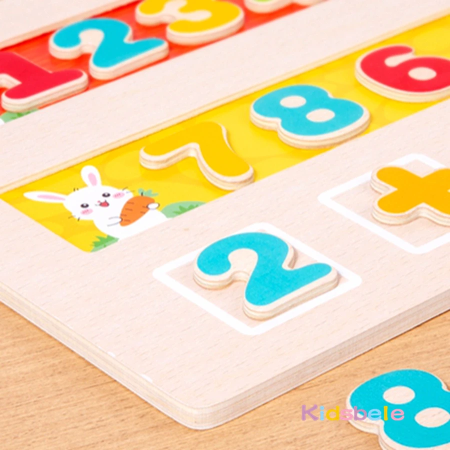 Mathe-Lernspielzeug aus Holz, Karotte, Zählen, Addition und Subtraktion von Zahlen, Puzzlespiel, Kinder, logisches Denken, Training, Mathe-Spielzeug