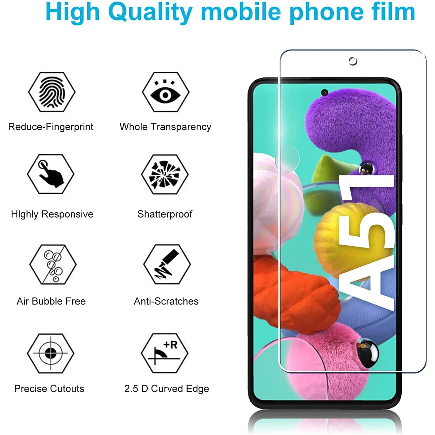 2Pcs/4Pcs 9H Tempered Glass For Samsung Galaxy A51 5G 4G Screen Protector Glass Film