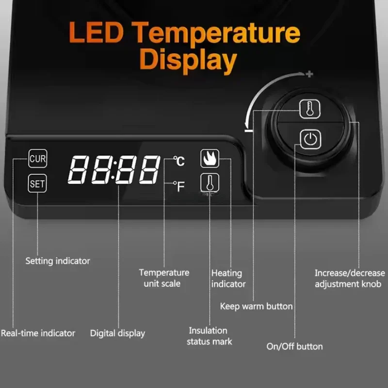 غلاية كهربائية 1200 وات، درجة حرارة ثابتة ذكية، غلاية كهربائية ذات فم ناعم، غلاية قهوة مخمرة يدويًا، غلاية برقبة أوزة