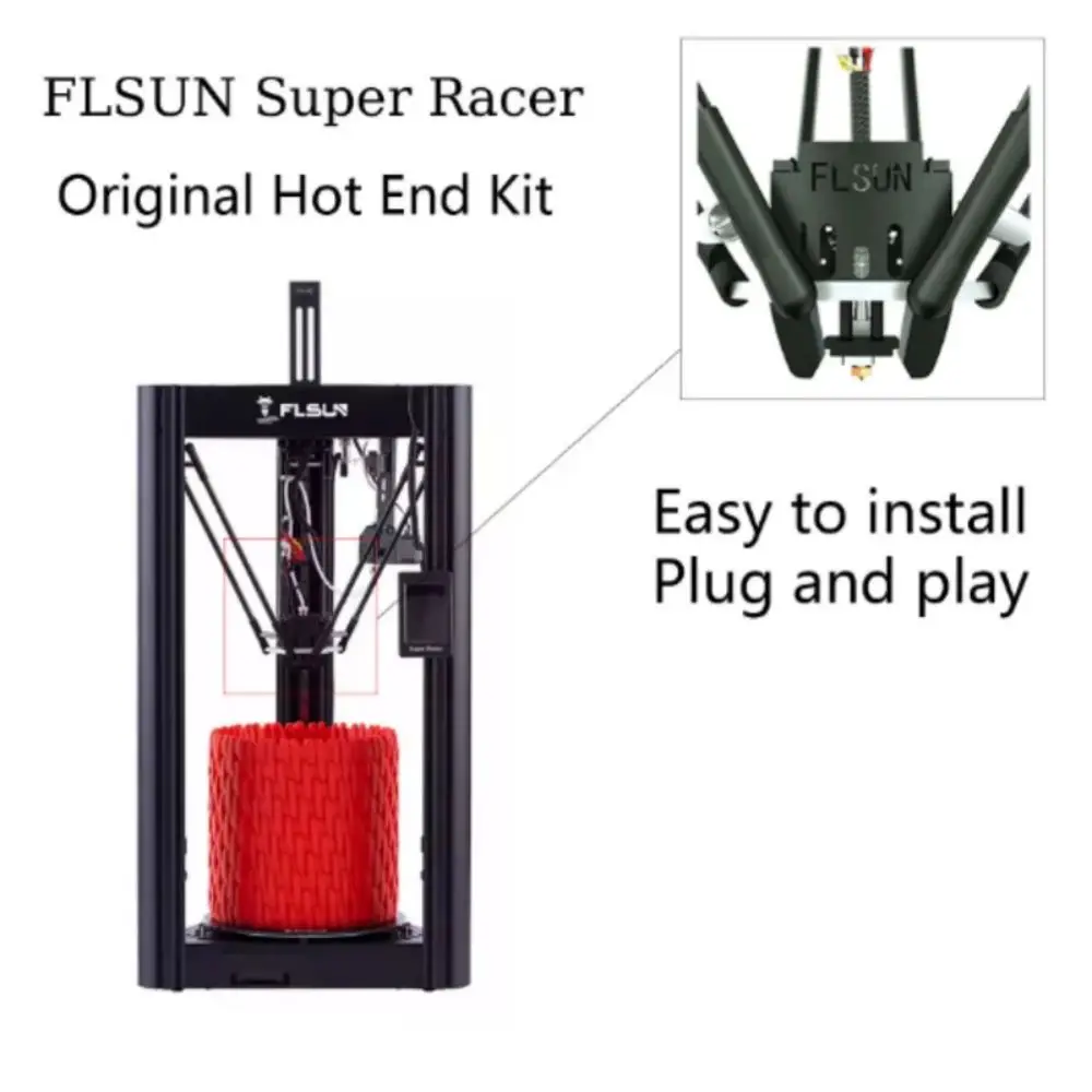 FLSUN SR Effector 3D Printer Parts Super Racer Hot End Full Assembled Kit V6 Extruder Hotend Updated Accessories 1.75mm