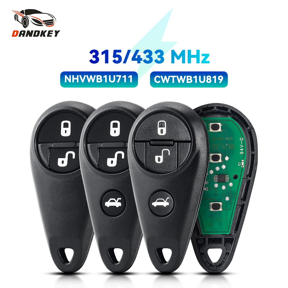 

Dandkey NHVWB1U711 433MHz Remote Smart Car Key 3+1 Buttons For Subaru Impreza Forrester Legacy Outback 2009 2010 2011 2012 2013