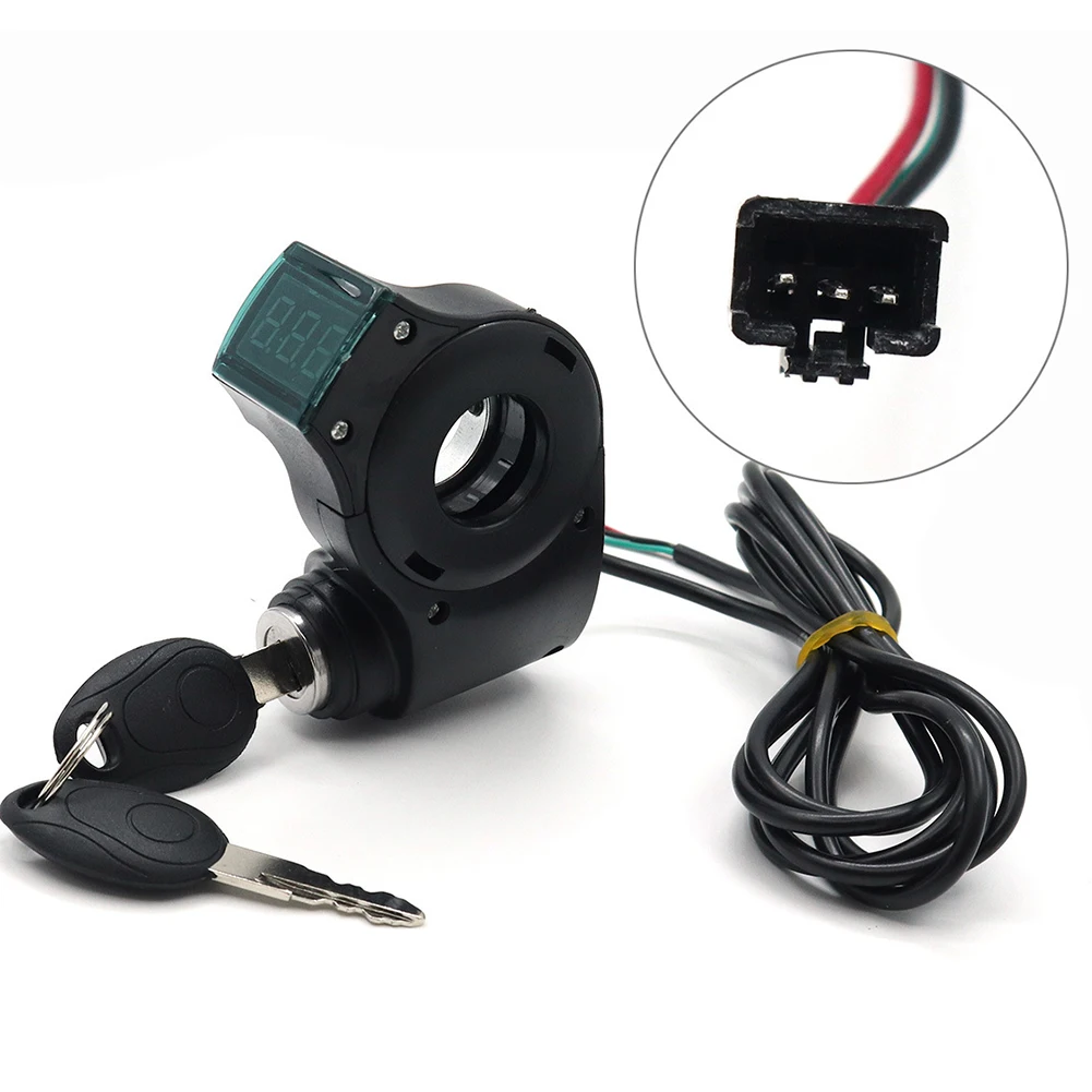 Electric Bike Thumb Throttle Digitale Batterij Voltage Display Voltmeter Switch Power Met Key Lock electric bicycle Replace part