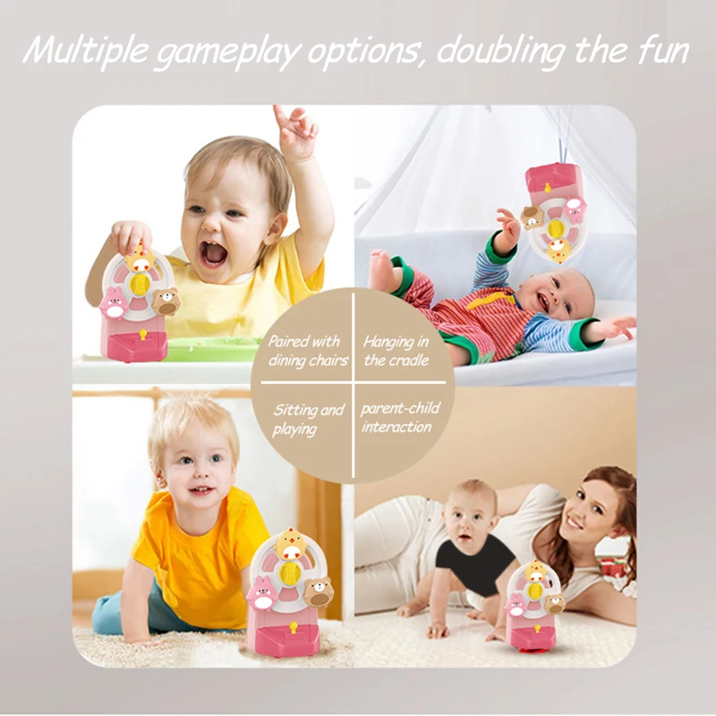 Baby Ferris Wheel Music Box Cartoon Animals Rotating Music Box Bed Bells Educational Toys for Baby Dining Table Suction Cup Toys