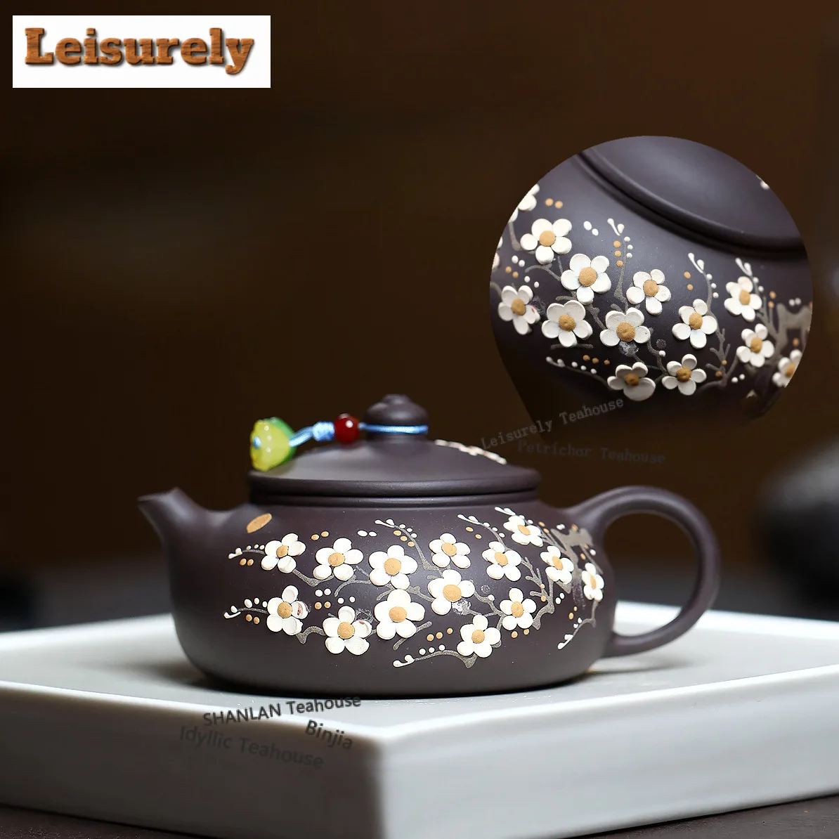 

190ml Yixing Purple Clay Teapots Handmade Plum blossom Pot Raw Ore Black Mud Tea Soaking Kettle with Filter Zisha Tea Set craft