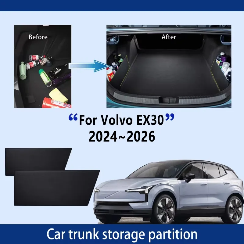 

Car Accessories For Volvo EX30 2024~2026 Thickening Trunk Storage Partition Multifunction Storage Auto Interior Parts Organizer
