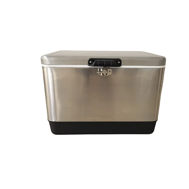50L Stainless Steel Ice Chest Cooler Box Portable Camping Car Fridge Insulated Food Drink Container