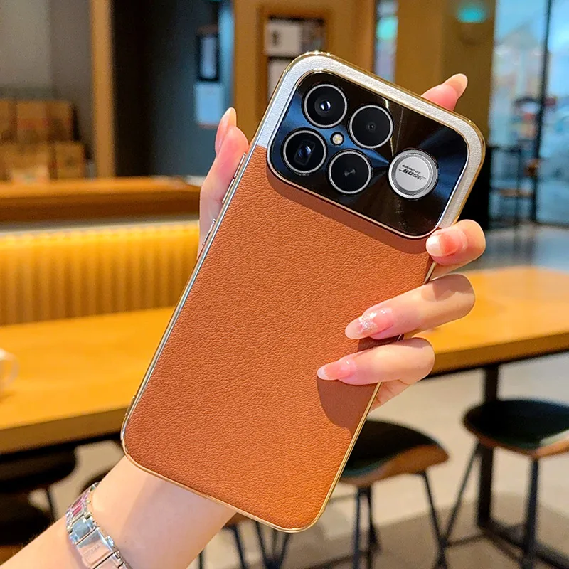 

Для Xiaomi POCO F8 Ultra Чехол Роскошный защитный чехол из искусственной кожи с покрытием для Xiaomi POCO F8 Pro F8Ultra Shell