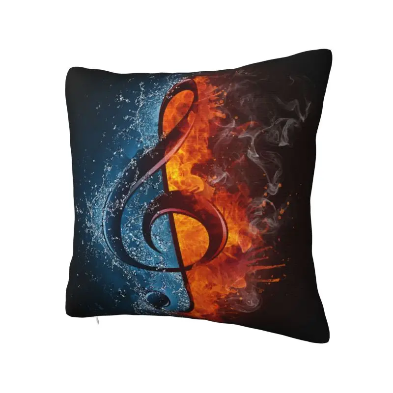 Fashion Music Notes In Fire And Water Cushion Covers 40x40cm Soft Pillow Case for Sofa Car Square Pillowcase Home Decorative