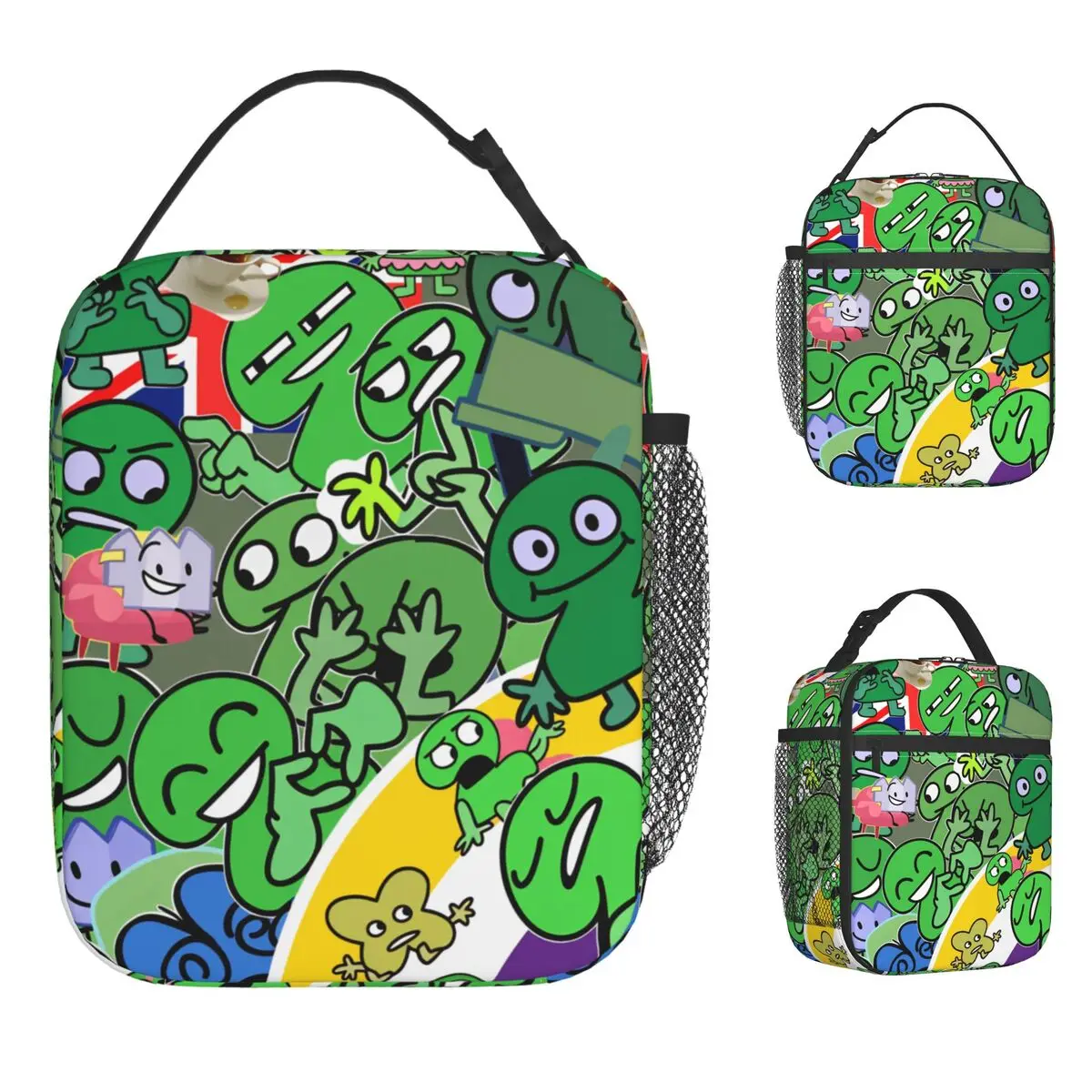 

Сумка для обеда BFDI с мультяшным принтом для девочек, повседневная дорожная сумка-холодильник, портативная термосумка из оксфордской ткани