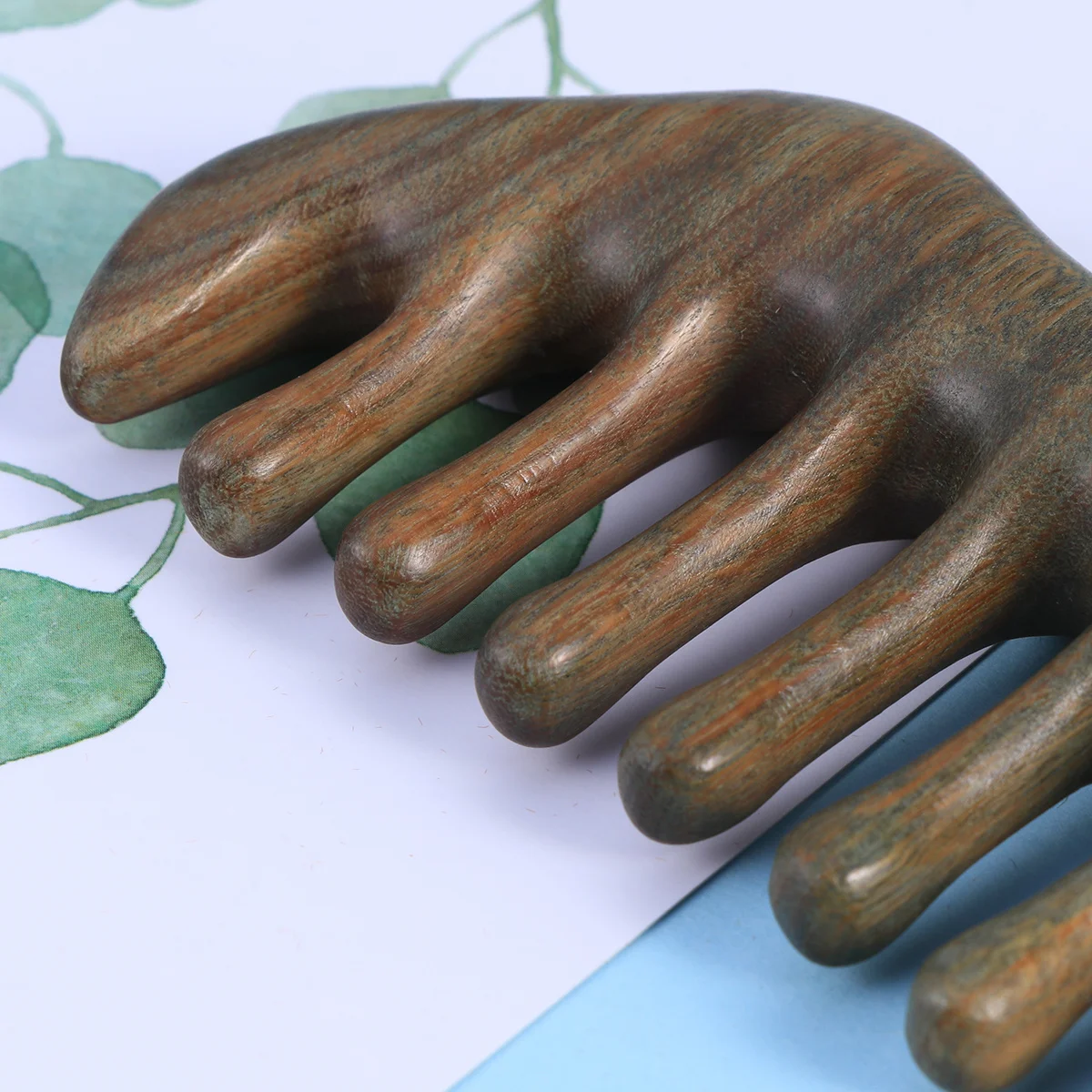 

Elegant Green Sandalwood Comb Wooden Hair Care Massage Scalp Stimulator Natural Sandalwood Hair Comb Wooden Brush