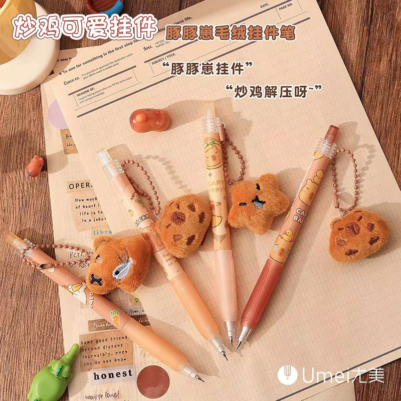 school useful back to school supplies kawaii stationery cute capybara pendant drawing 0.5 mechanical pencil school-acsesories