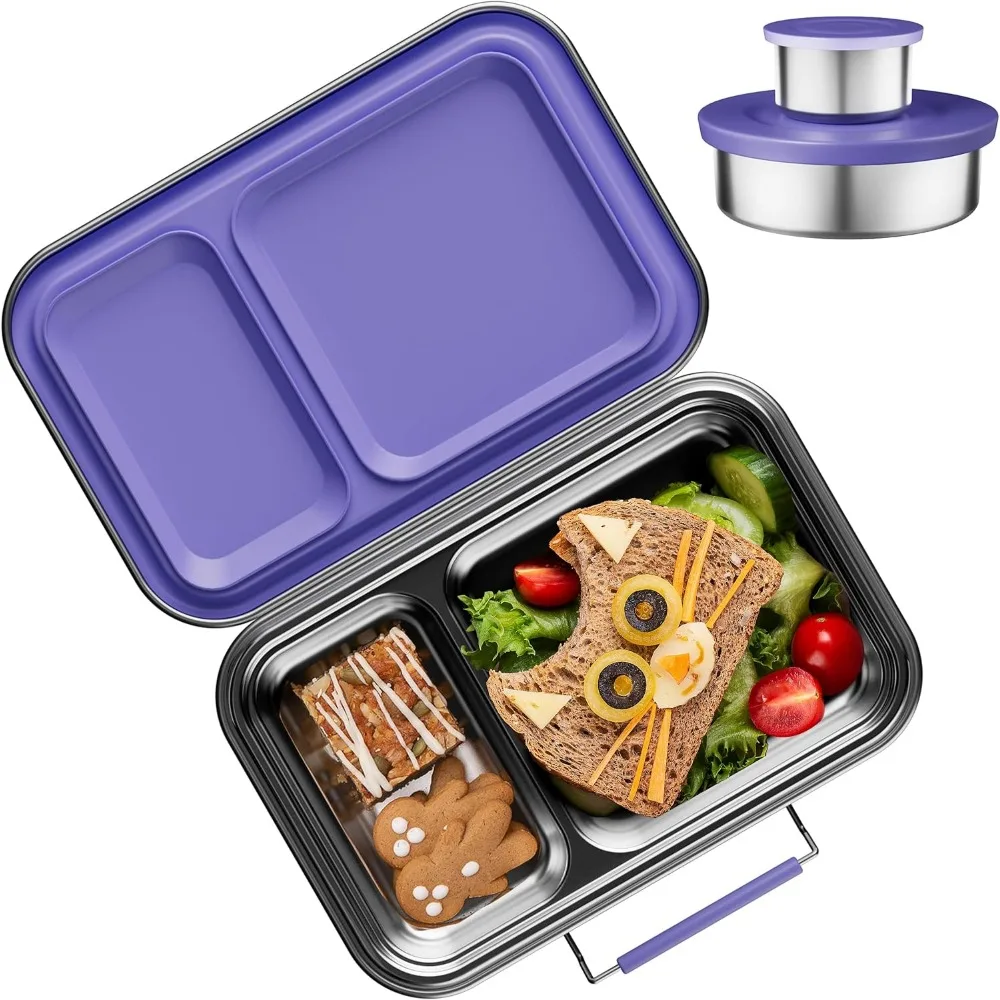 

Kids Leakproof Stainless Steel Bento Lunch Box with Containers, BPA Free 304 Steel for School Office