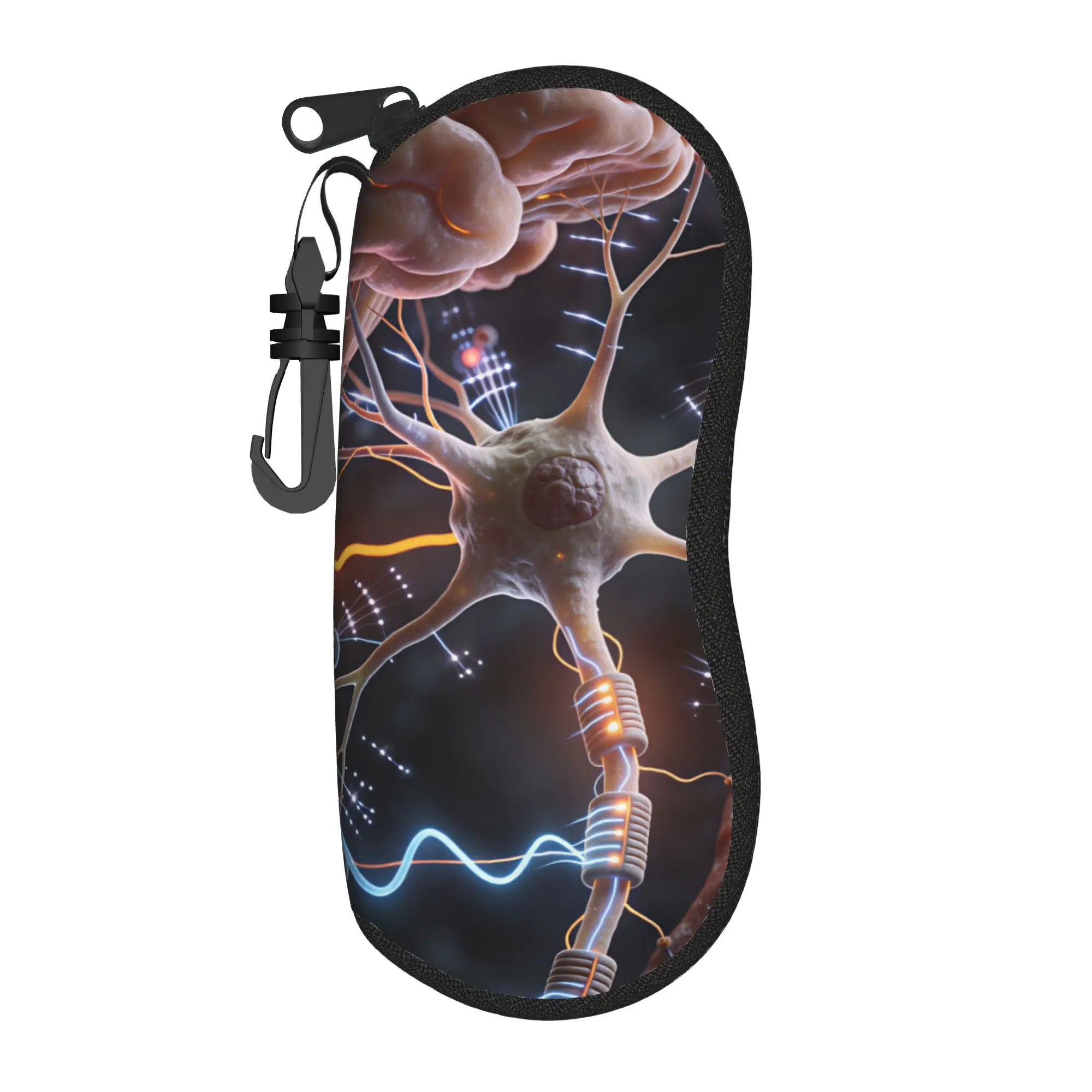 Neuro Brain Time! Let's Have Some Synapse Fun  Glasses Case Cover Men Women  Sunglasses Case Retro Portable Eyewear Storage