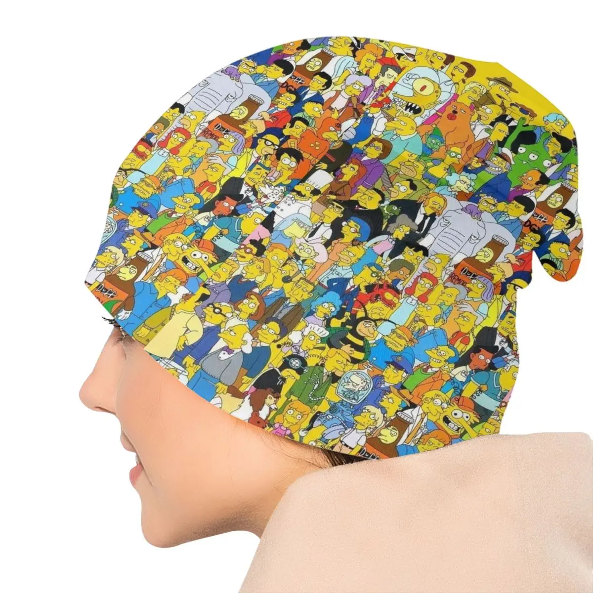مخصص أنيمي سمبسنز Skullies Beanies قبعات موضة شتاء دافئ النساء الرجال قبعات منسوجة الكبار للجنسين بونيه القبعات