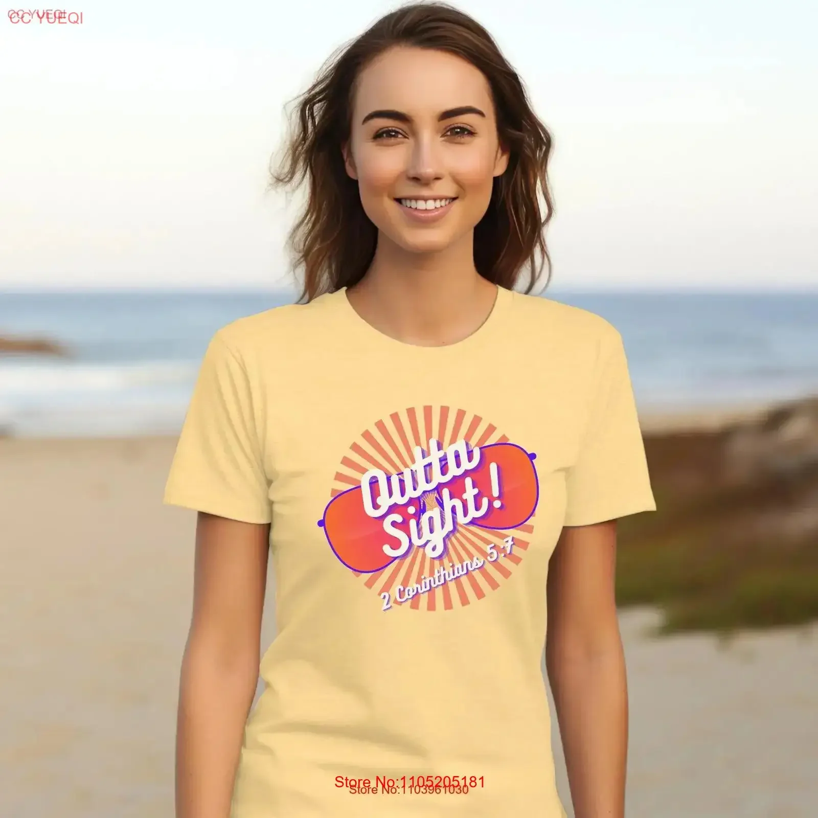Outta Sight Christian T Shirt Have Faith in Jesus Trust Believe Positive Perspective Retro Twist Bright Fun Sunny Summer
