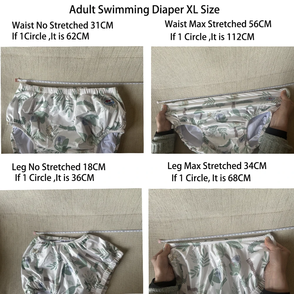 ABDLS Adult Swimming Diapers My Choose Size And Patterns/Colors Waterproof Pool Diaper For People With Special Needs