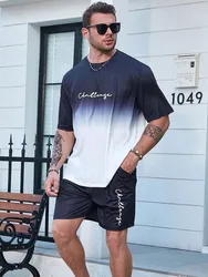 3D Printed Men's Set Summer Everyday Street Men's Short-sleeved T-shirt And Shorts Set Outdoor Beach Short Urban Fashion T-shirt