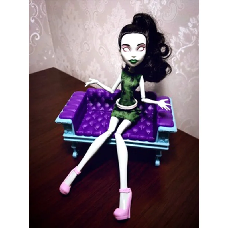 มอนสเตอร์ฟิกเกอร์ไฮมินิตุ๊กตา Draculaurla Lagoonla สีฟ้าสัตว์สัตว์เลี้ยงเครื่องประดับอุปกรณ์เสริมของเล่น