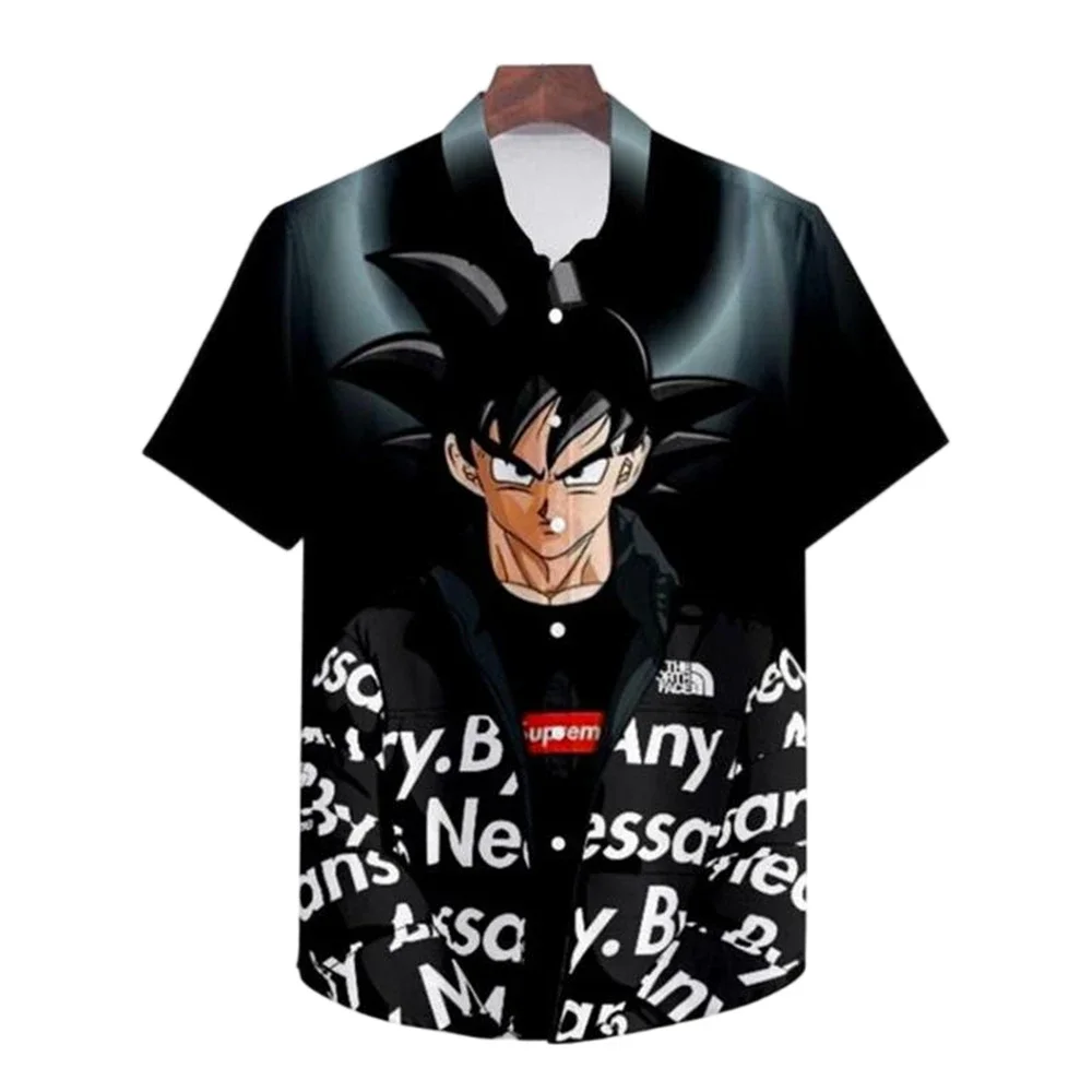 Fashion Men's Summer Shirt Dragon Ball Goku Super Saiyan Hawaiian Tops