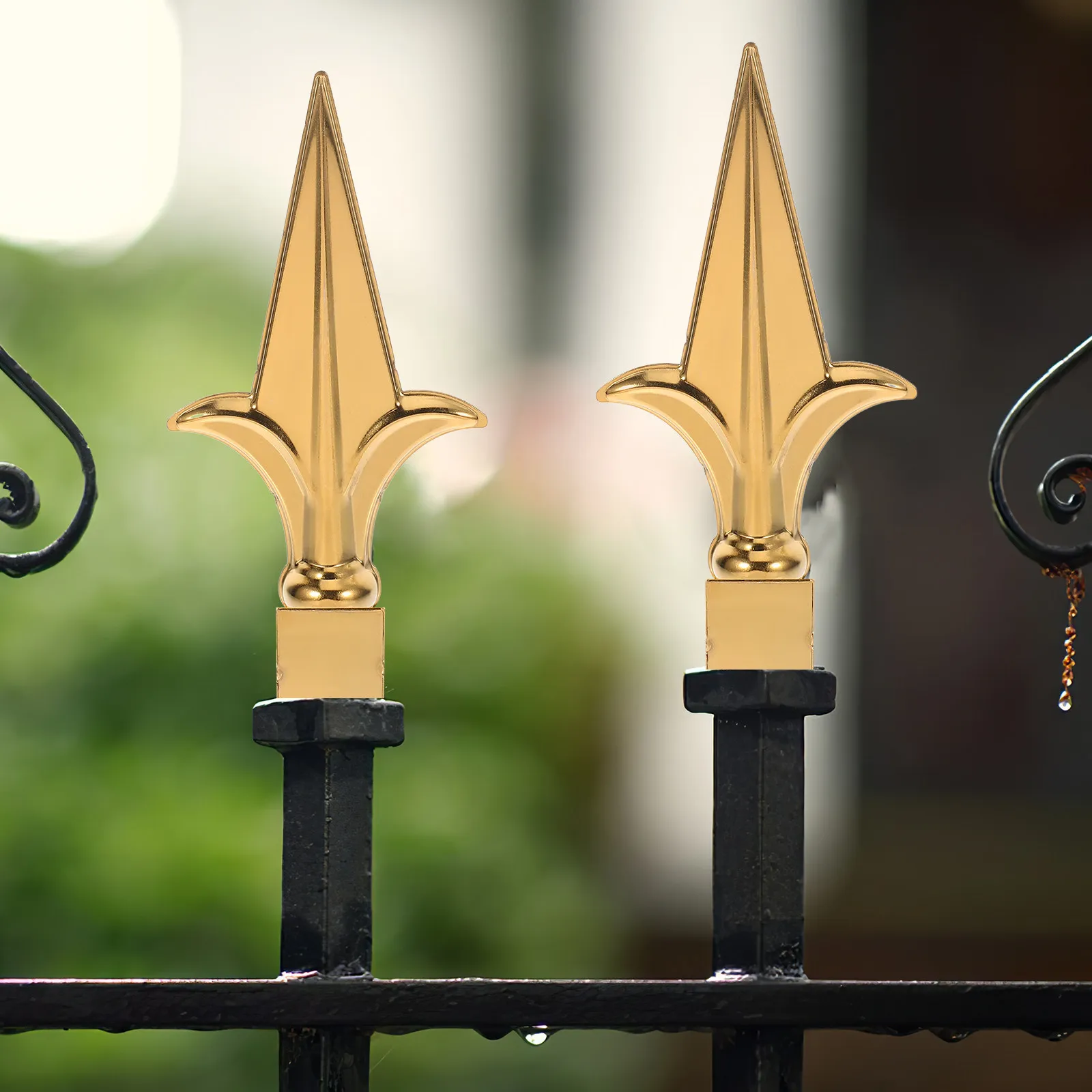 Stainless Steel Flag Pole Toppers 2 Pack Outdoor Garden Fence Finials Spike Ball Caps for Yard Decor