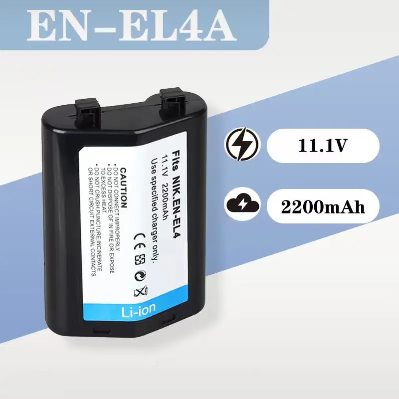 

EN-EL4A EN-EL4 Battery 11.1V 2200mAh Replacement for Nikon D3 D3X D3S D2H D2X Camera Lithium Battery
