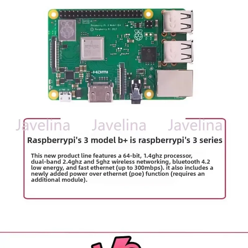 for Raspberry Pi 3 Model B Plus Linux Dev Board Kit Mini PC Single Board Computer Starter Set Educational Coding Project
