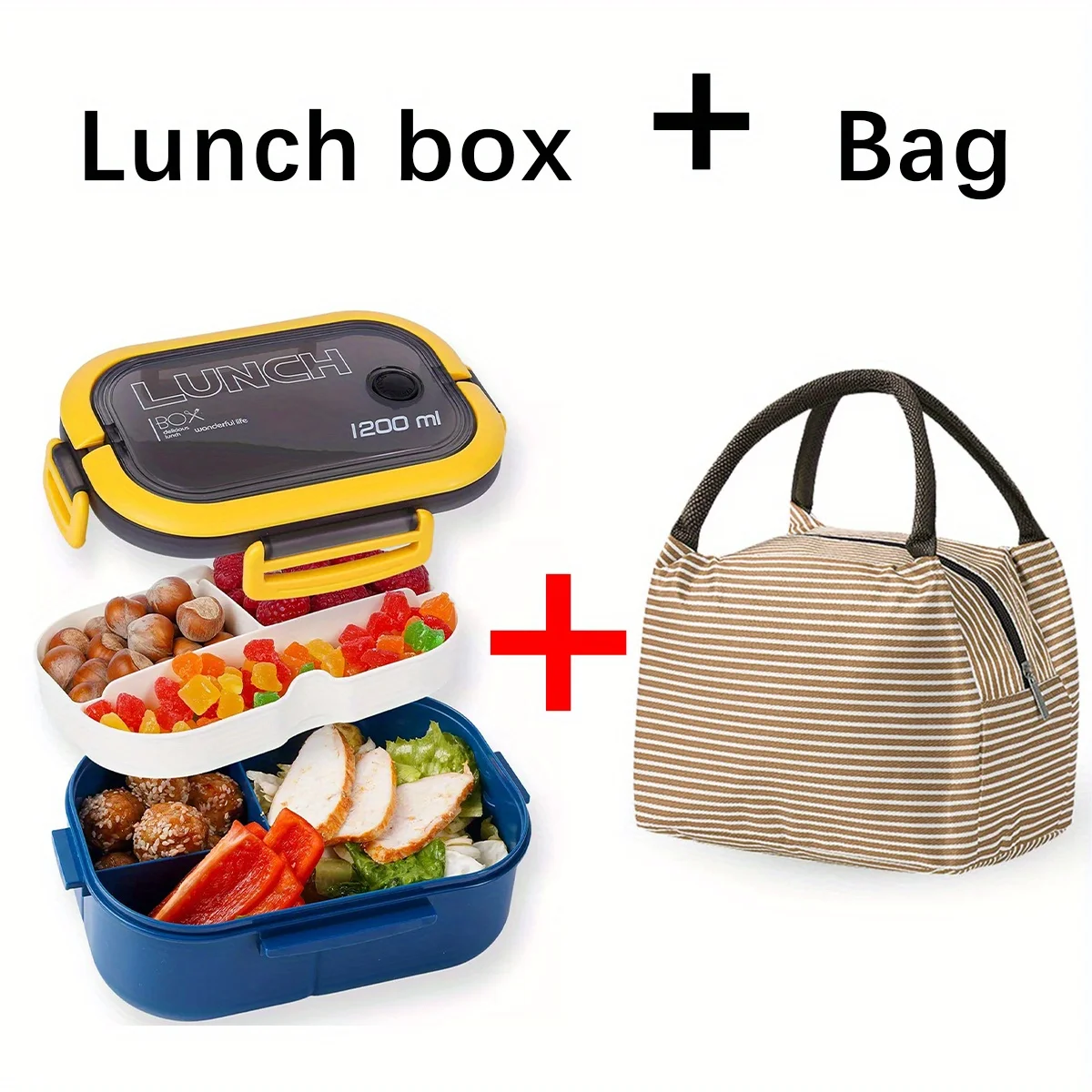 

Essential lunch box and tote bag for office workers, convenient for commuting. Food grade material with microwave capability