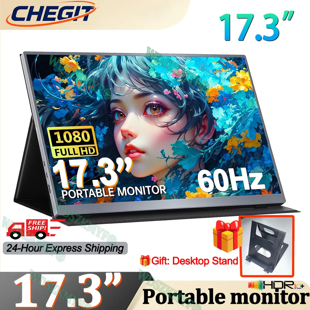 

NEW 17.3inch Portable Monitor With Protective case Secondary Display FHD Type-C MINI HDMI For Cell phone PC Xbox Switch Laptop