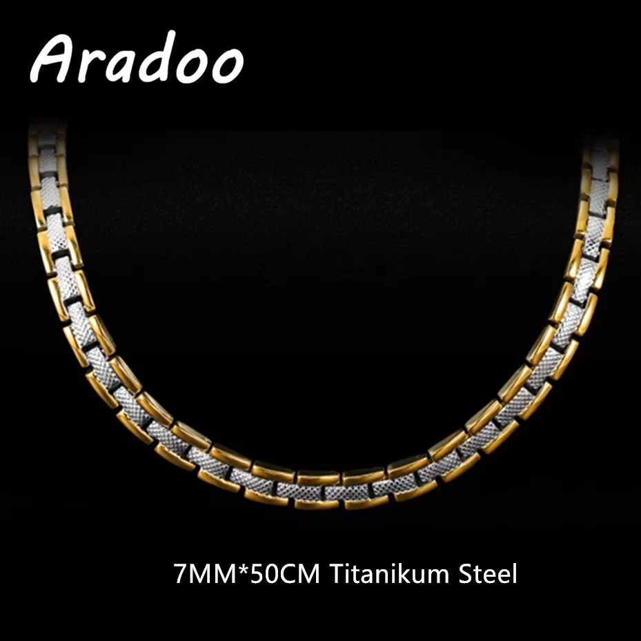 

ARADOO мужское ожерелье из титановой стали, модное ожерелье из нержавеющей стали 316L с магнитной мощностью, ювелирные изделия, подарки