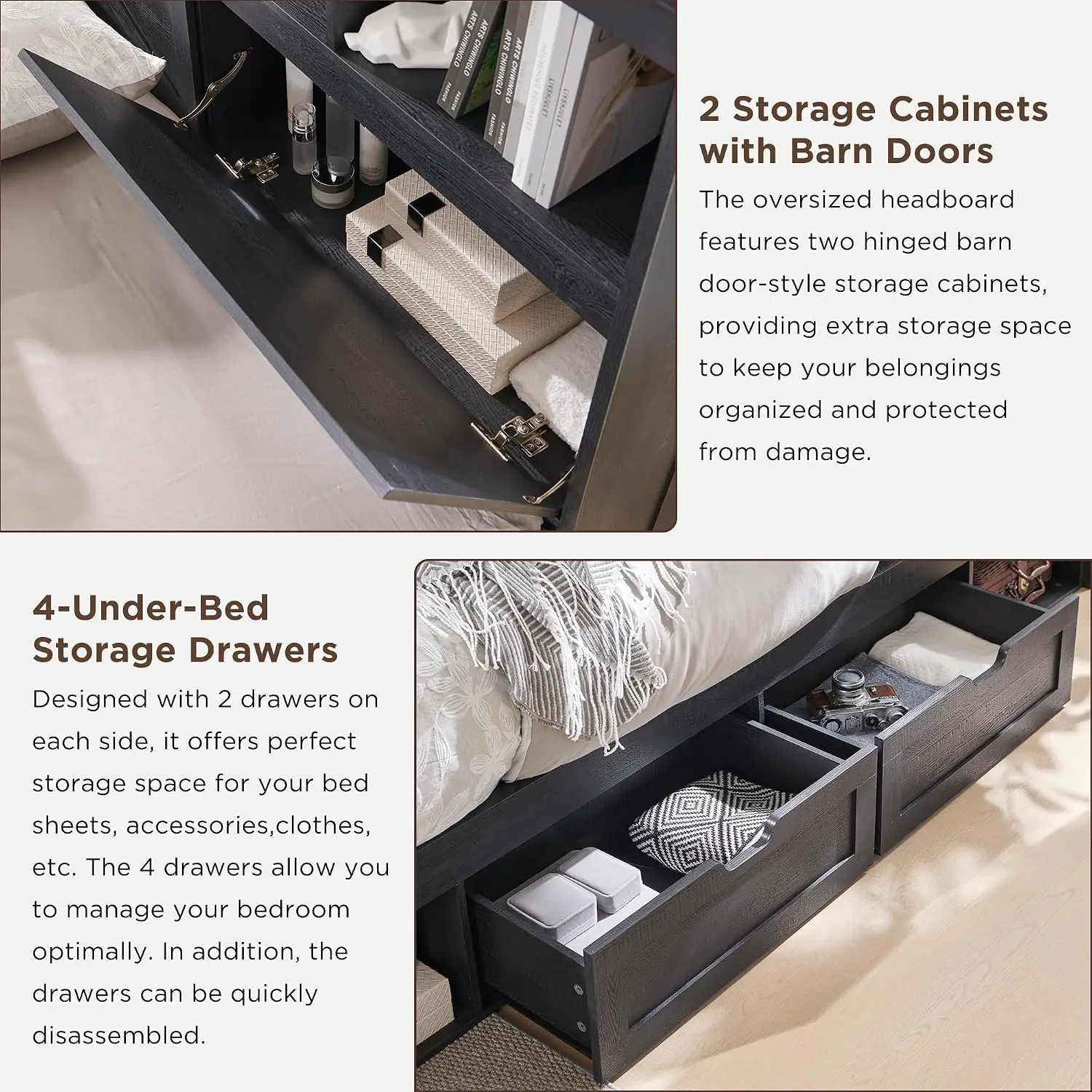 Farmhouse Storage Bed Frame 5