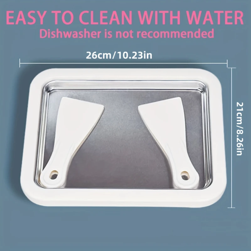 Portable Stainless Steel Ice Cream Maker with 2 Scoops, Compact Manual Design for Parties, Picnics, Family Fun, Easy to Clean &