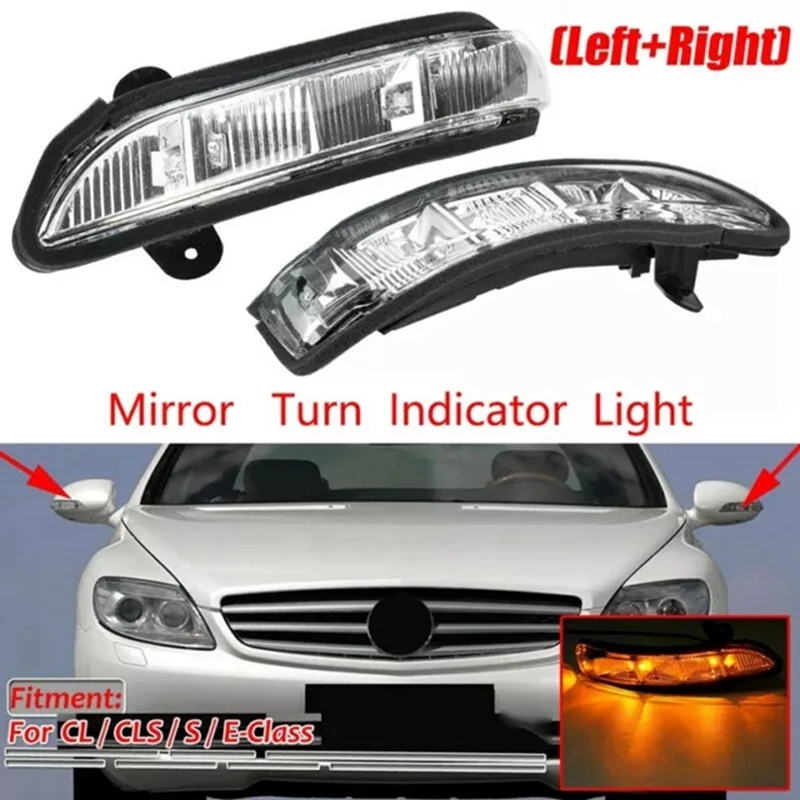 1 Pair Rearview Mirror Turn Side Lights Mirror Turn Signal Light For Mercedes Benz W211 W221 A2198200521 A2198200621