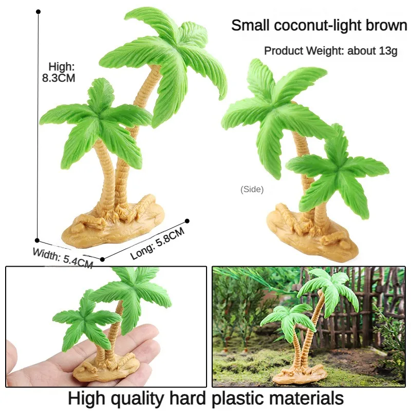 Modelo de árbol de coco realista para Diorama, escenas de escritorio y construcción de Sandplay, perfecto para figuras de animales y dinosaurios