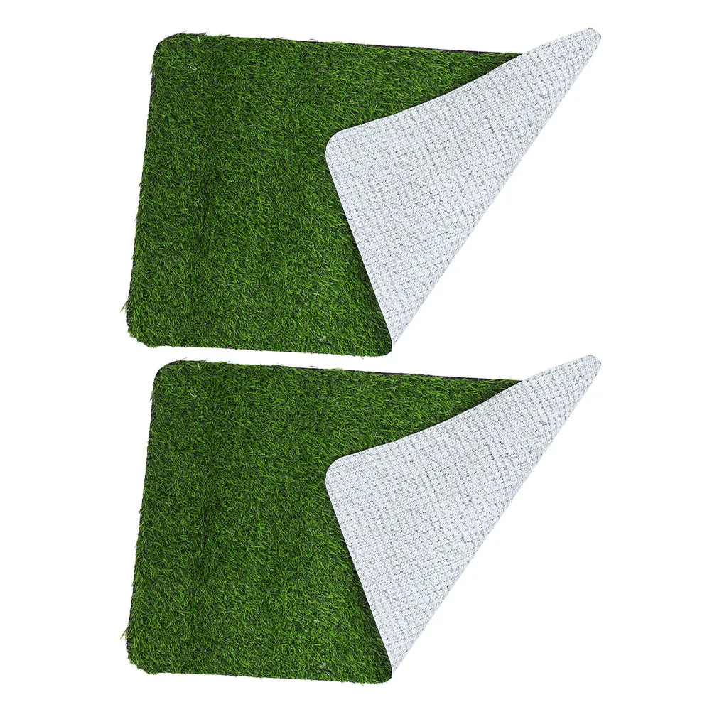 2Pcs Grass Door Mat Artificial Turf Rug for Entryway Patio Balcony Dog Play Friendly Washable Outdoor Indoor Turf Mat