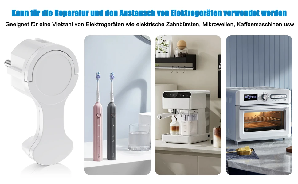 4 Schuko-Flachsteckeradapter mit Klappgriffen für Austauschbare Verkabelung, Stromstecker-Steckeradapter, Europäischer Standard – Detail 13