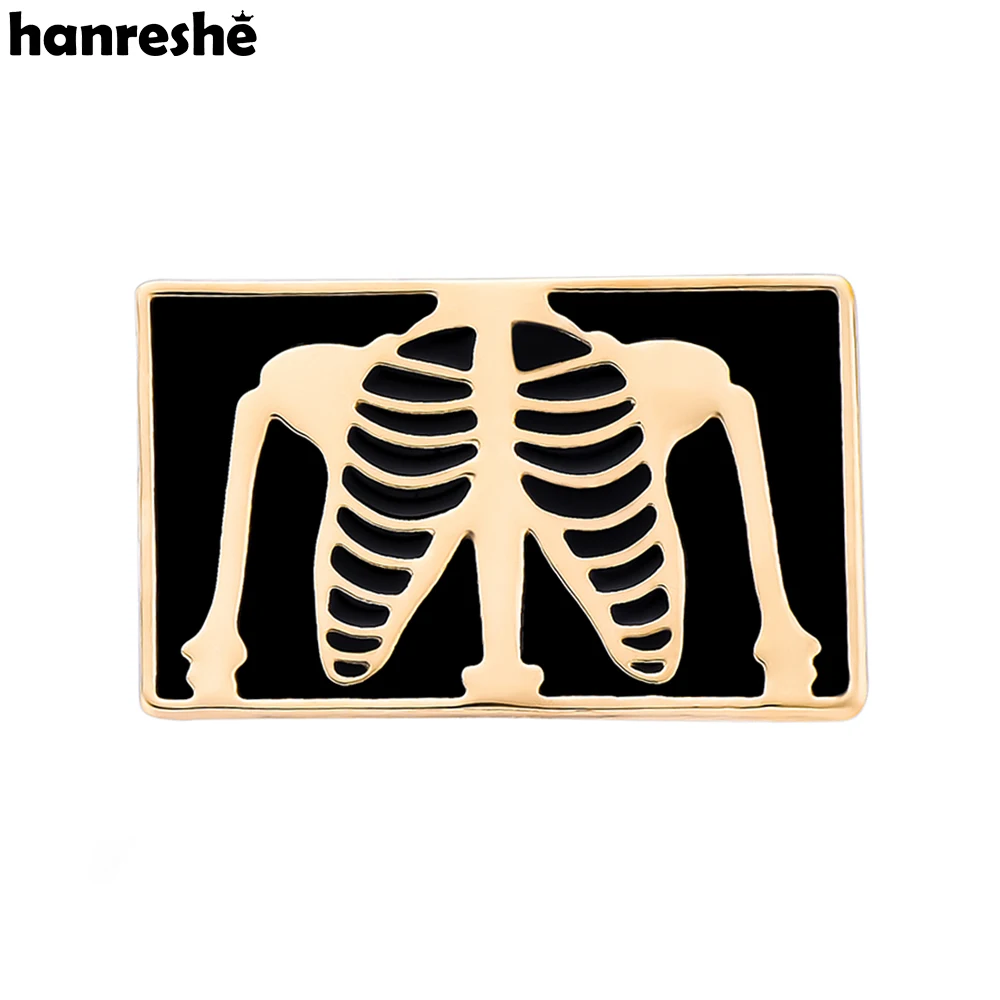 Hanreshe Skeleton Enamel Pin Medical Orthopedic Jewelry Lapel Backpack Bone Brooch Badge for Orthopedist Doctor Nurse Gifts