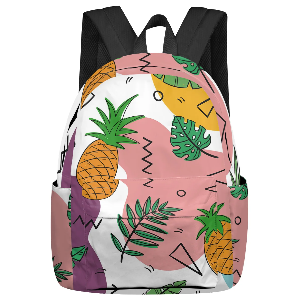 

Leaves Pineapple Geometric Large Capacity Bookbag Travel Backpacks Schoolbag For Teenager Women Laptop Bags Rucksack