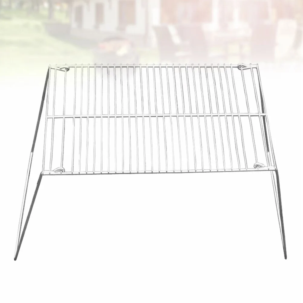 

Stainless Steel Folding Barbecue Grill Portable Compact Structure for Outdoor Use Heavy Duty Load Capacity No Tools Required
