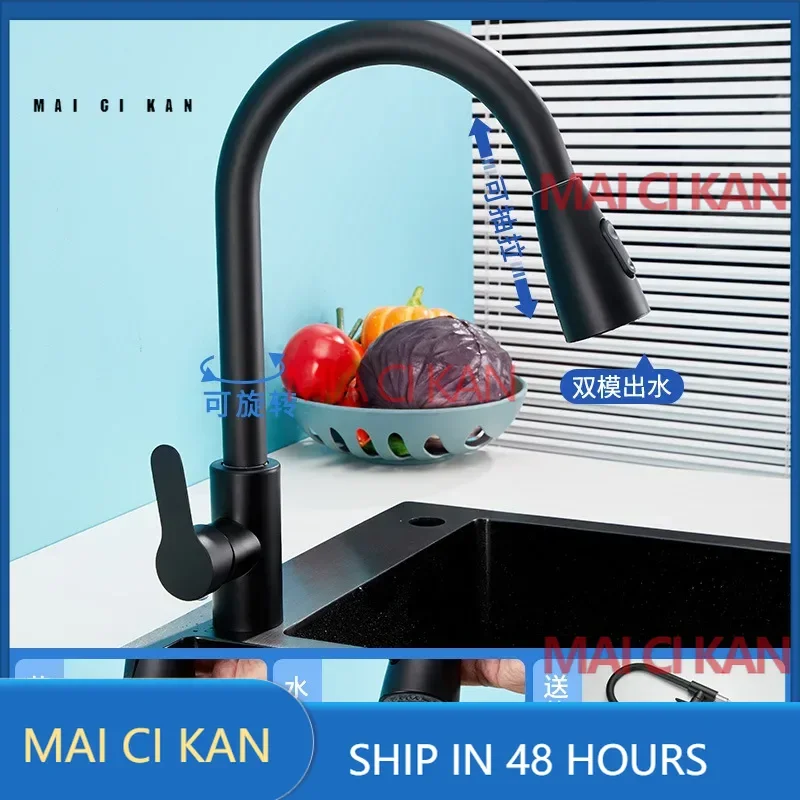 

for Three Function Pull Out Kitchen Faucet with Hot Cold Water Dual Purpose Sink Tap Mixer for Home Use