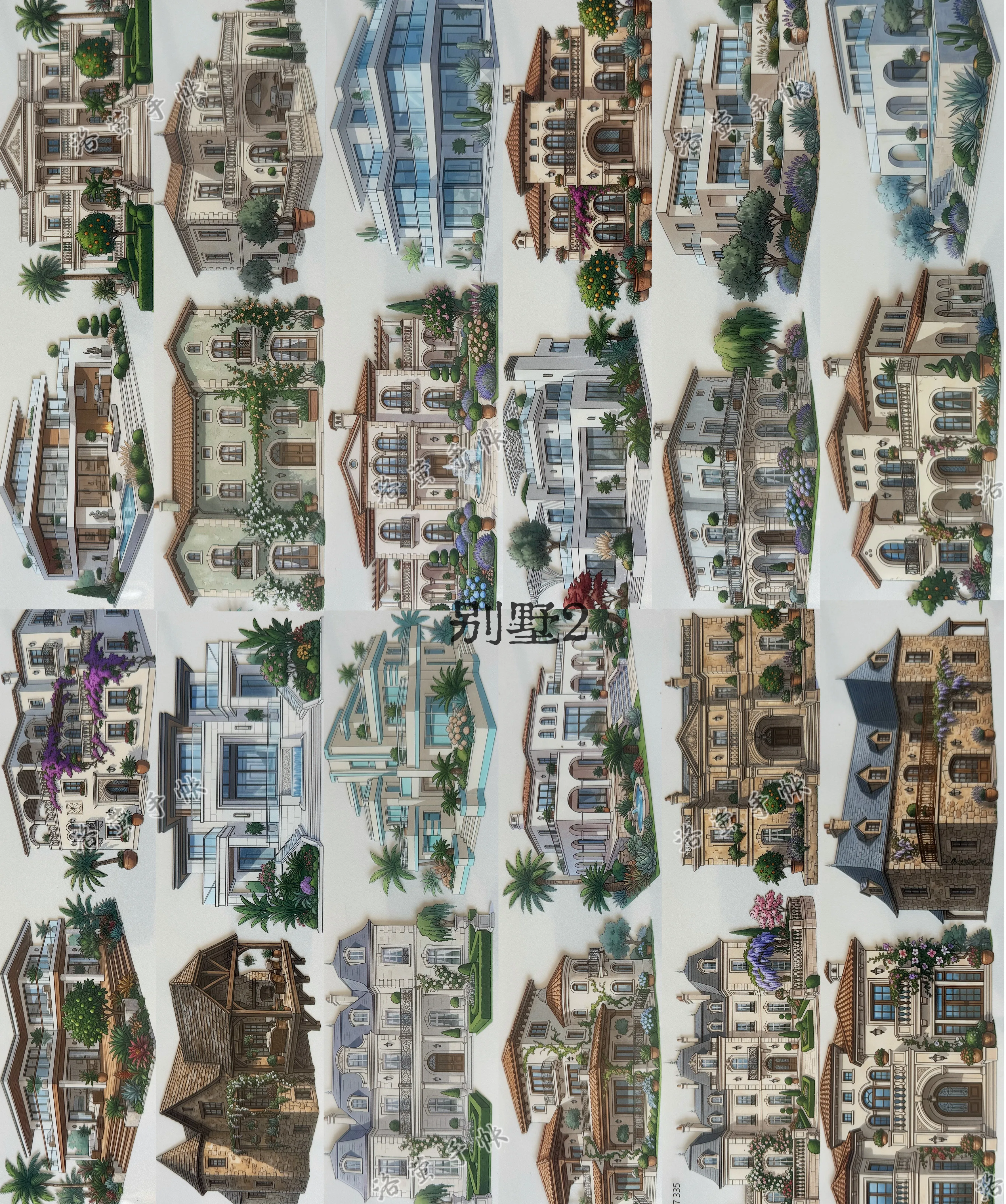 Zhaimaoju Limited Big Villa Garden Theme Washi Tape Samples Scrapbook Journal DIY Landscaping Decor Stationery Stickers