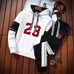 Sweatshirts for Men Casual Men's Set Hoodie Sports Pants and Sportswear Sport Daily Comfortable Fashion Tracksuit Hot Sales 2024